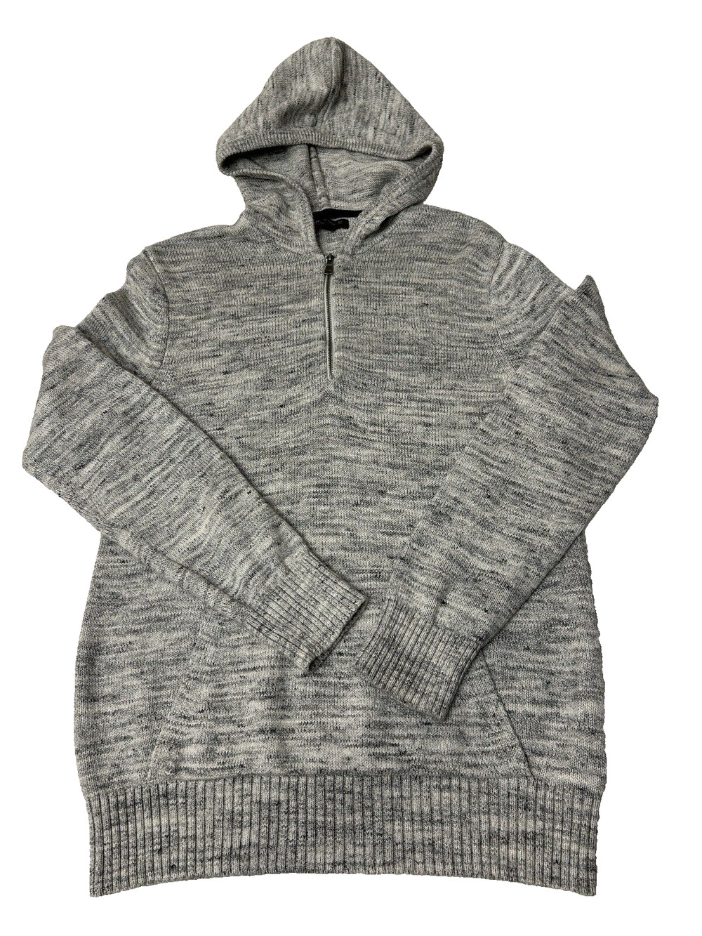 Banana Republic Women's Hooded Long Sleeve Gray Pocket Knit Pullover Sweater L